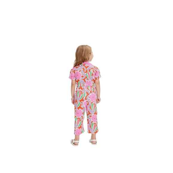 DVF for Target Toddler Short Sleeve Flower Groove Red Jumpsuit - Picture 2 of 9